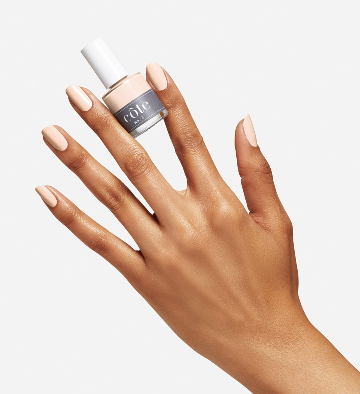 No. 4 Sheer Apricot Beige Nail Polish - Non Toxic Nail Polish - hand