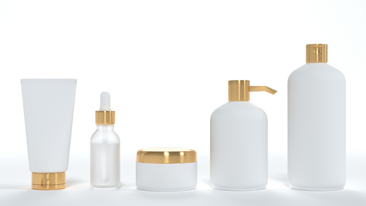 Minimalist sustainable beauty packaging on a white background [CLEAN BEAUTY]