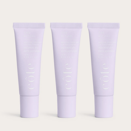 Three tubes of Côte Beauty The Ritual Peptide Lip Treatment Non-Toxic Hydrating Lip Care
