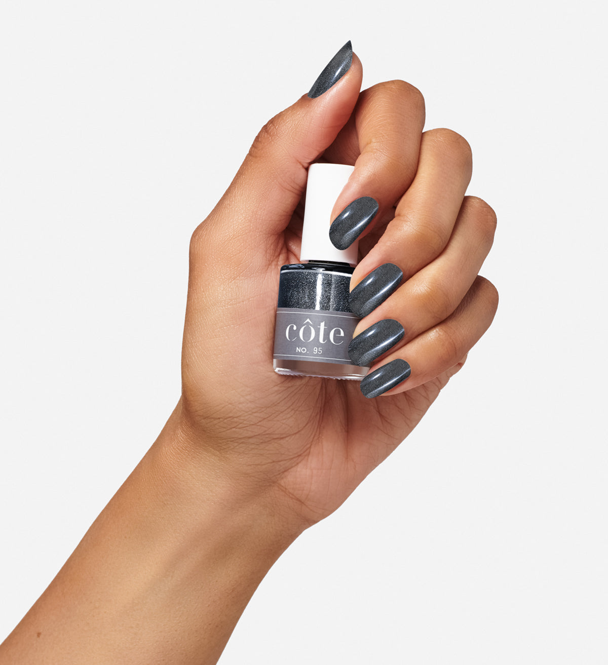 No. 95 Shimmery Slate Grey Nail Polish - Vegan Nail Polish - hand