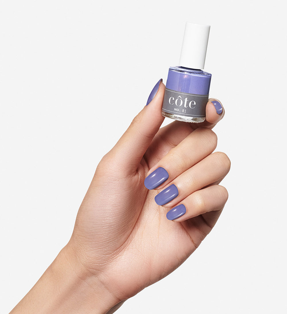 No. 81 Shimmery Wisteria Purple Nontoxic Nail Polish ‚Äì c√¥te - hand